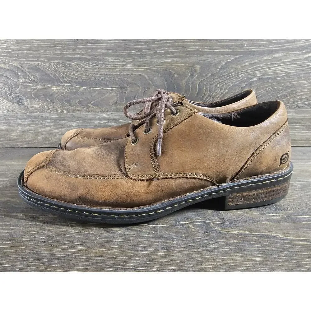 Born Oxford Shoes Mens 9.5 Linden Brown Distressed Leather Casual Shoes M9355
